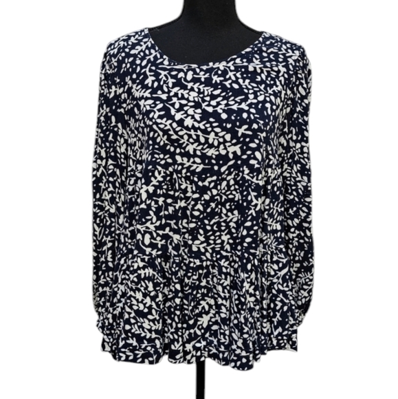Time and Tru Three Tiered Ruffle Hem Boat Neck Pullover Rayon Blouse Size M - Picture 1 of 9